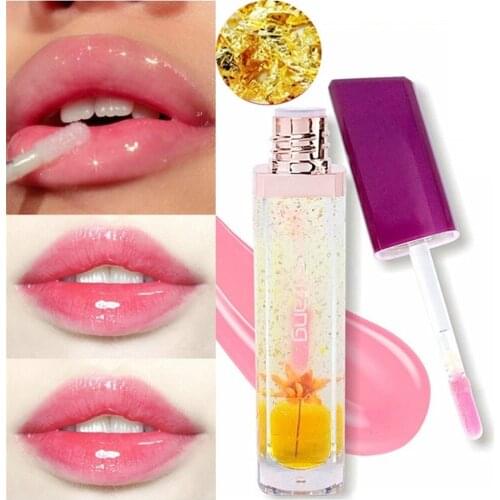 Temperature Change Color Gold Foil Lip Gloss Lasting Moisturizing Lipstick Pink Lipstick Long Lasting Nourishing Clear Lip Gloss
