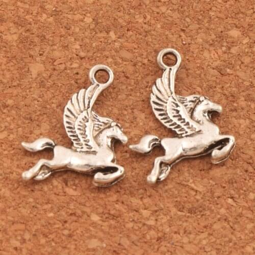 Flying Horse Pegasus Spacer Charm Beads 15.5x20mm 60PCS Zinc Alloy Pendants Alloy Handmade Jewelry DIY L172 LZ