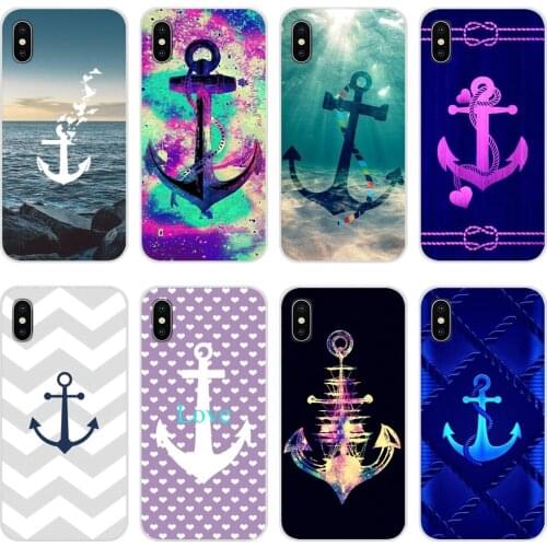 For Samsung A71 A70 A60 A51 A50 A41 A40 A31 A30 A20E A21S A12 A10 M30 Accessories Phone Shell Covers blue boat anchor