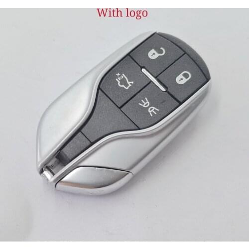 With Logo 4 Buttons Smart Card Remote key Shell for Maserati President Ghibli Quattroporte Levant Key Case Replacement