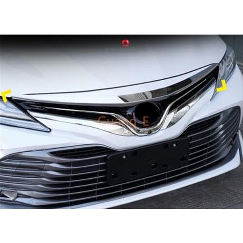 For Toyota New Camry XV70 2017 2018 2019 2020 Car ABS Chrome Trim Front Grid Grill Grille Bumper Racing Stick Protection Frame