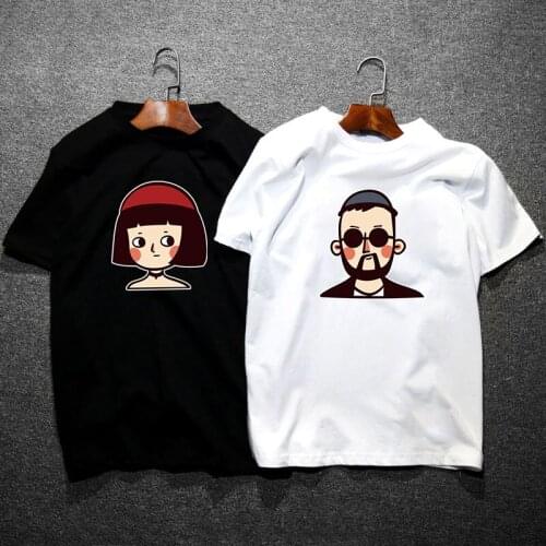 This killer isn't too cold in summer fashion Instagram couple outfit with half sleeve loose cotton short-sleeved mens T-shirt