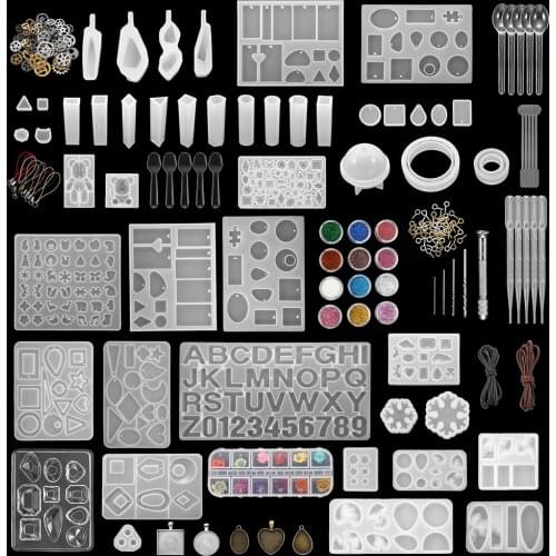 1Set Mixed Style Silicone Epoxy Resin Casting Molds UV Tool Set For DIY Pendant Jewelry Making Finding Accessories Supplies