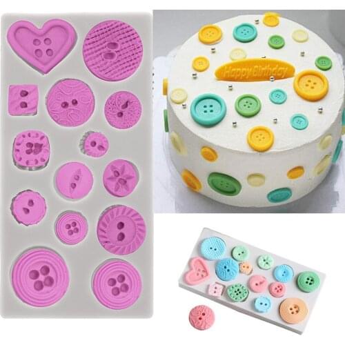 HOOMIN 3D Cake Candy Mold Ice Silicone Mold Cake Button Shapes Fondant Mould DIY Chocolate Cookie Bakeware