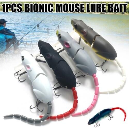 Artificial Fishing Lure Plastic Mouse Rat Lure Swimbait With Hook Fishing Tackle Vib Vibration Steel Ball Inside