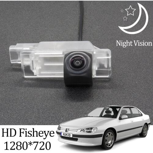 Owtosin HD 1280*720 Fisheye Rear View Camera For Peugeot 406 Sedan 1999 2000 2001 2002 2003 2004 Car Reverse Parking Accessories