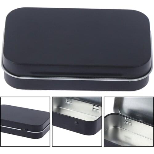 Black Tobacco Storage Box humidor rolling paper box Cigarette Case Box Jewelry Candy Coin Key Organizer Tin Flip Gifts Sealed