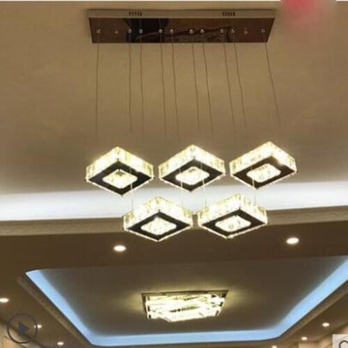 Creative personality chandelier modern minimalist led restaurant chandelier dining room crystal lamp clothing store lighting LED