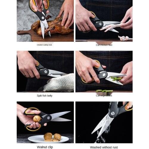 Kitchen Scissors Multi-Functional Scissors Strong Chicken Bone Scissors Stainless Steel Scissor Meat Food Scissors Multi-Purpose