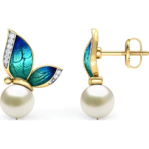 Fashion Gorgeous Butterfly Pearls Stud Earrings Trendy girls Earrings For Women Birthday Party Jewelry Girls Best Gift