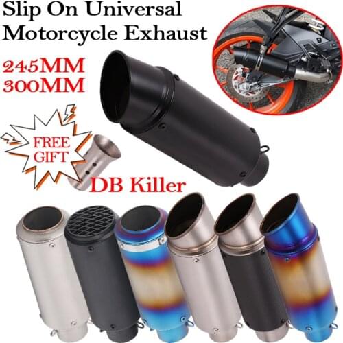 51MM Motorcycle Short Exhaust Slip On Universal Modified Moto Escape DB Killer Muffler For S1000RR Z900 CBR1000 R3 R25 MT07 MT09