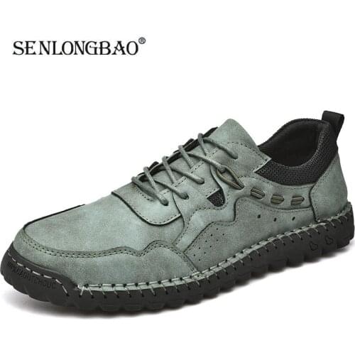New Men Sneakers Leather Mens Casual Shoes Brand Breathable Mens Loafers Outdoor Comfortable Walking Shoes Fashion Flat Shoes