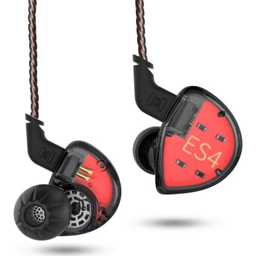 KZ ES4 In Ear Monitors Armature And Dynamic Hybrid Headset Ear Earphone Earbuds HiFi Bass Noise Cancelling Earphone KZ ZSN ZST X