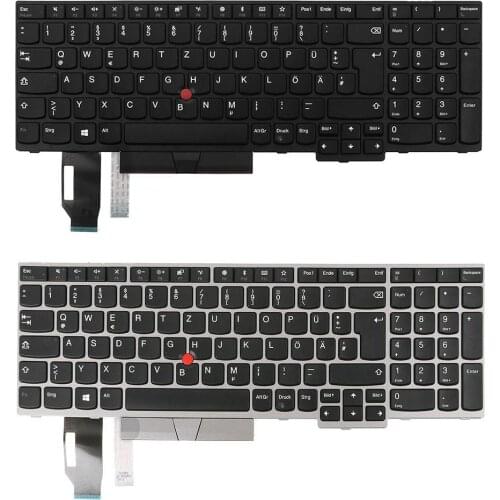 German QWERTZ New Replacement Keyboard for IBM Thinkpad L580 20LW 20LX E580 20KS 20KT E585 E590 Laptop Silver Frame NO Backlit