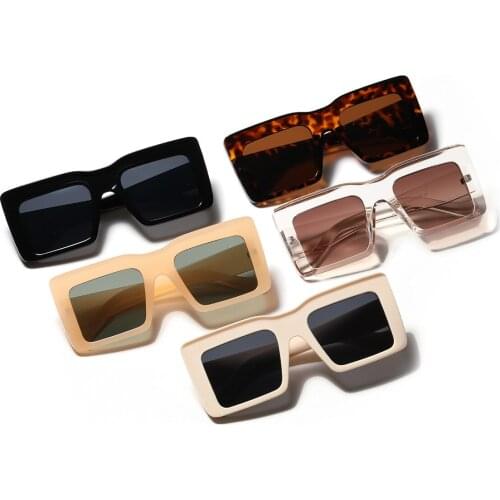 New arrival 2021 rectangle futuristic sunglasses women men brand design fashion shades oversized festival oculos de sol feminino