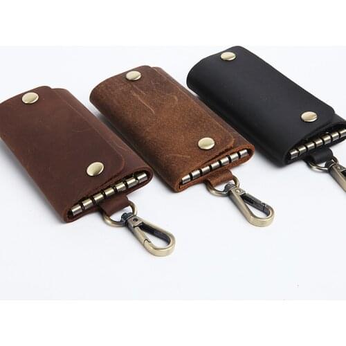 2021 Hot Genuine Leather Key Wallet Leather Mens Key Holder