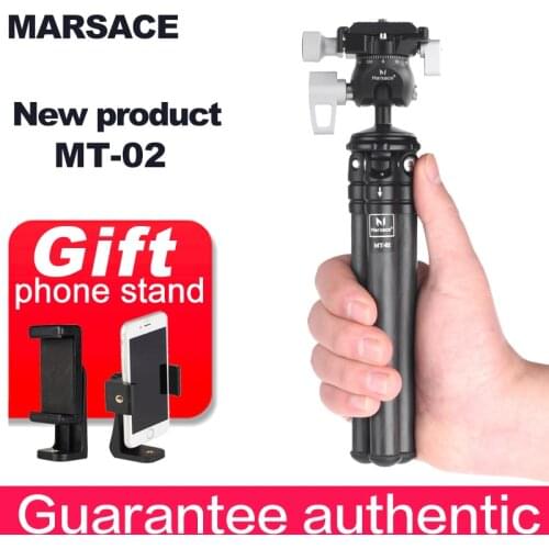 Marsace MT-02 Carbon Fiber Portable Folding with Ball Head Mini Tripod for mobile phones, mirrorless cameras and SLR cameras
