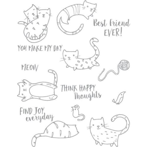 Best friend catTransparent Clear Silicone Stamp Seal for DIY scrapbooking photo album Decorative clear stamps A269