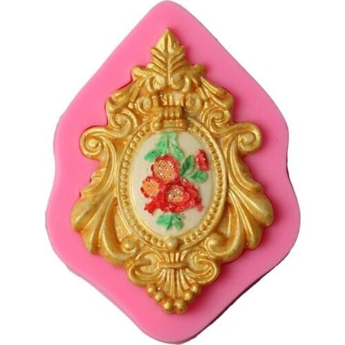 Frame Fondant Cake Silicone Chocolate Mold Sugarcraft Retro Candy Cookie Cutter Tool For Cake Bakware Tool Soap Gumpaste Mold