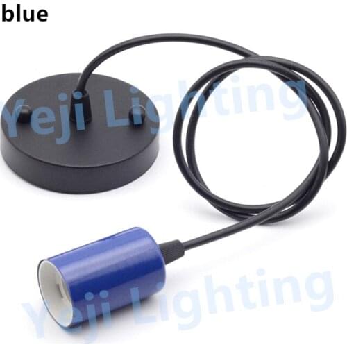 Multi color E27 lamp holder with 100mm base ceiling plate Ceiling Base Rose Canopy cord set lamp cup Lighting accessories blue