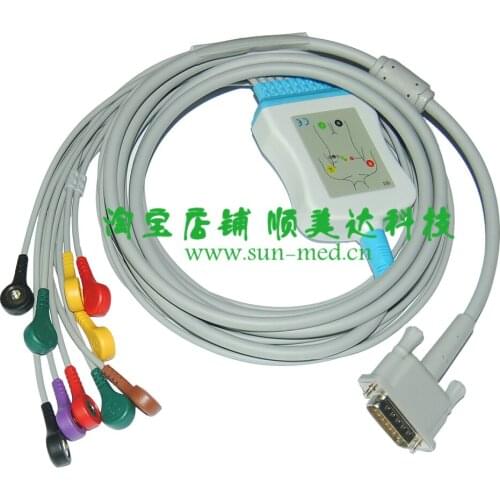 Compatible Electrocardiogram ECG EKG Cable for Bionet, BTL, CardioTech, Mortara, Burdic,Philips, Welch Allyn, Snap 10 Leads