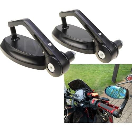 Universal Motorcycle 7/8" 22mm Handlebar Rearview Side Mirrors Bar End Mirrors For KTM Ducati Harley Cafe Racer Bobber Choppers