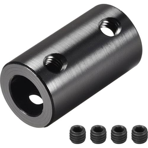 Uxcell 2pcs Rigid Coupling 25mm Length 14mm Diameter Aluminum Alloy Shaft Coupler Connector Black
