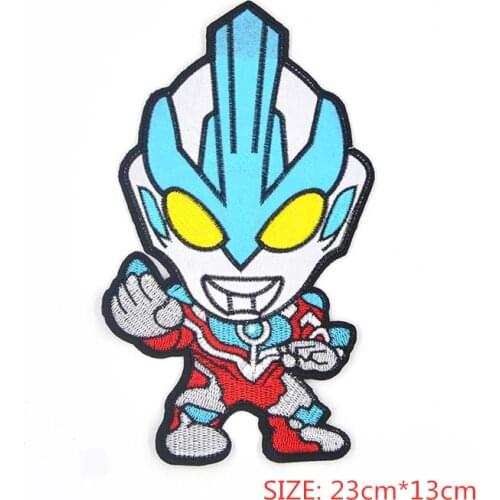 Factory OEM customize with your logo Ultraman Iron-on embroidered Patch Retro Vintage Anime Cute Japanese Superhero