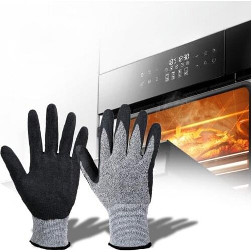 1 Pair Thickening BBQ Gloves 500/800 Degrees Celsius Heat Resistance Anti-slip Microwave Mitts Woodworking Supplies Tools
