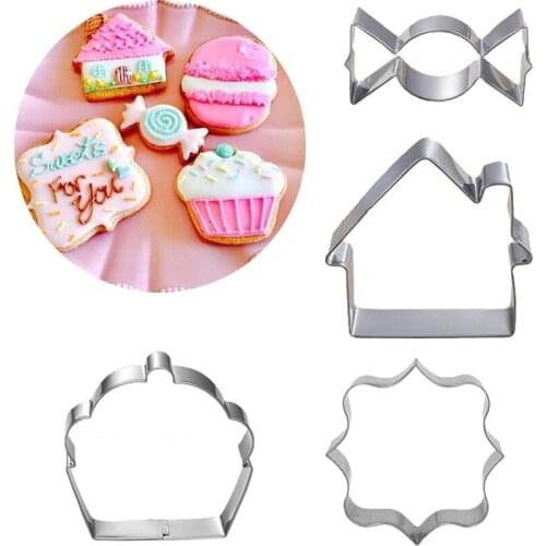 1pcs patisserie reposteria Baking Candy House Stainless Steel Cookie Cutters Sugar Fondant Cake Decor Tool Cupcake Biscuit Mould
