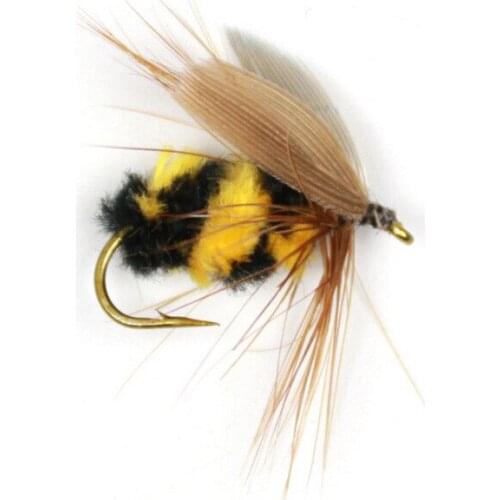 10pcs #10 Artificial Insect Bait Bumble Bee Fly Trout Fishing Lures For Outdoor Fishing Supplies