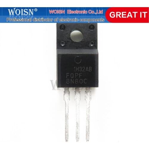 10PCS FQPF8N80C 8N80C TO-220 8N80 TO220 MOS FET tr new original In Stock