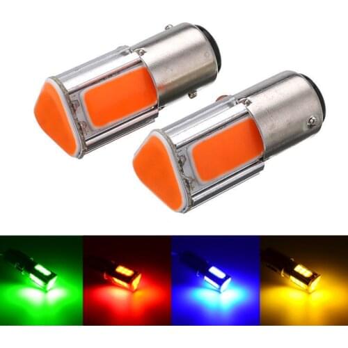 1X Car Motorcycle LED Bulb P21W 1157 Bay15d COB Turn Signal Reverse Lamp Parking Brake Light Car Styling Super Bright White 12V