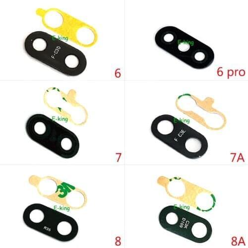 2PCS For Xiaomi Redmi 6 6 Pro 7 7A 8 8A S2 Rear Back Camera Glass Lens With Sticker Tape Adhesive