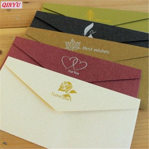 3pcs Vintage colored Pearl blank paper envelopes wedding invitation Business greeting gift envelope /Bronzing envelopes 5zMM232