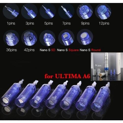 5PCS Cartridges Needles for Dr Pen Derma Pen ULTIMA A6 Tattoo Makeup Eyebrow Tips Nano Needles