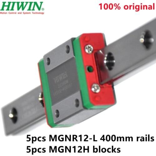 5pcs Original Hiwin rail MGNR12 -L 400mm + 5pcs MGN12H block for cnc