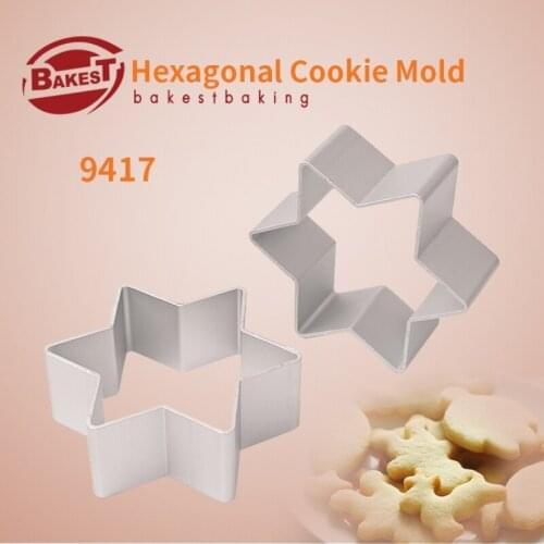 BAKEST 10pcs/lot Large Size Hexagonal Star Shape Cookie Mold Aluminum Alloy Biscuit Cutter