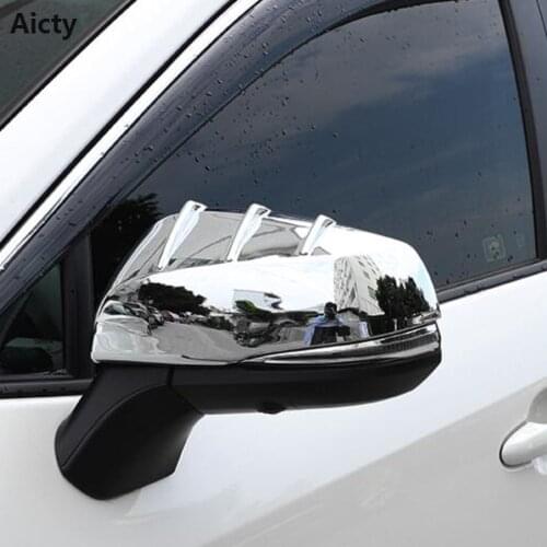For Toyota RAV4 RAV 4 2019 2020 Chrome Accessories Side Door Rear View Mirror Cover Trims Carbon Fibre Rearview Molding Styling