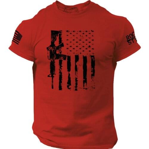 T-Shirt Men Casual Rifle Crewneck Sports Recreation Short Sleeve T-Shirt Men