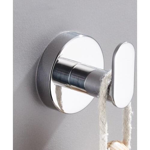 Chrome Polished Stainless Steel Single Robe Hook Wall Mounted Towel Hook Clothes Hook Bathroom Hardware