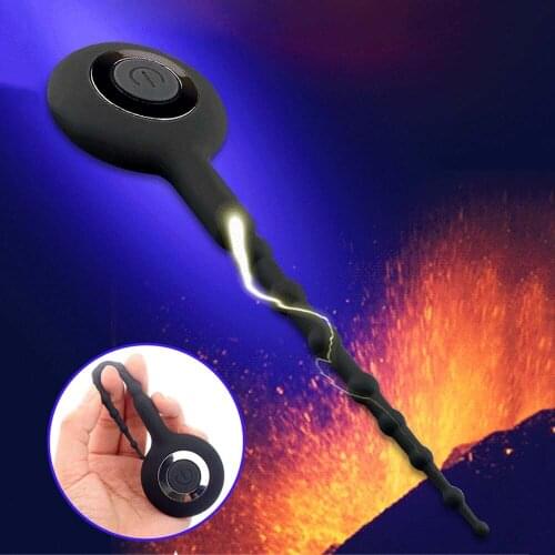 10 Frequency Soft Silica Vibration Bead Horse Eye Stick Penis Massage Urethral Plug Stimulation Urethra Masturbat Penis Plug