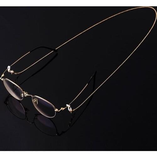 Metal Glasses Chain Gold-plated Glass Bead Chain Jewelry Anti-loss Hanging Neck Anti-drop Glasses Rope Accessory Chain