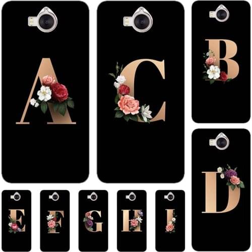 For Huawei Y5 2017 Y 5 2017 Y5 III 3 5.0" Huawei Y6 2017 MYA-L11 MYA-L41 Y 6 2017 Case Lovely Flowers Black Letters Soft Cover