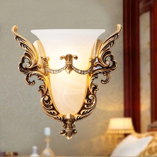 Wall mounted Bedside Lamp home indoor glass wall fixtures for Living Room Tv Background Wall sconce Retro reading LED Wall Light