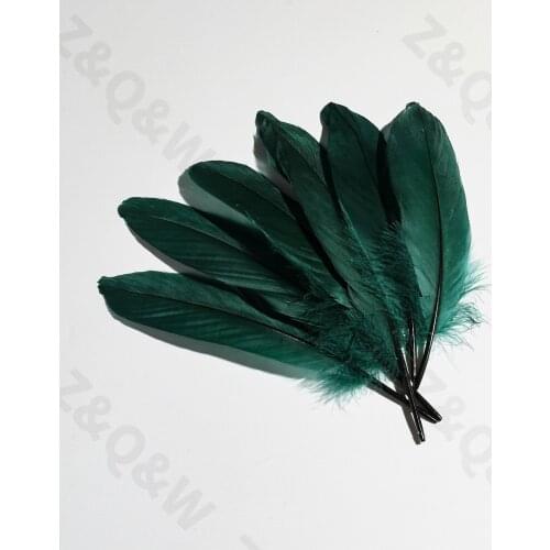 Natural 10-15CM Goose Feather Dyed Dark Green 20-200PCS DIY Christmas Jewelry Earrings Performance Costume Decoration