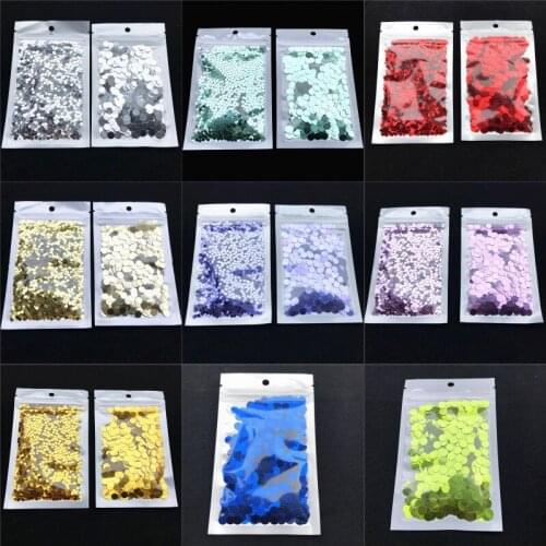 20g 3mm 6mm non-porous silver bottom PVC bulk sequin bag decorative accessories crystal mud making material