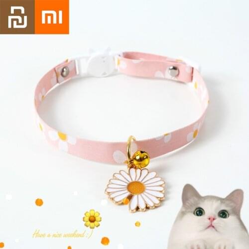 Newest Xiaomi Japanese Style Adjustable Pet Collar Flower Hollow Bell Cat Dog Harness Rabbit Leash Pets Accessories Youpin