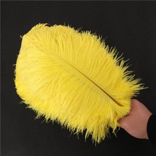 Wholasale Yellow Ostrich Feather 10pcs-200pcs/lot 15-70cm DIY Feathers for Decoration Wedding Party Carnival Dancer Pluma Crafts