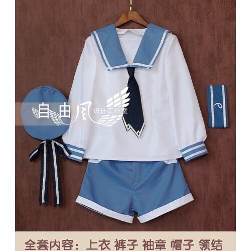 Anime VTuber Hololive Paryi JK School Uniform Tops+pants+hat+tie+armband Outfit Cosplay Costume Women Halloween FreeShipping New